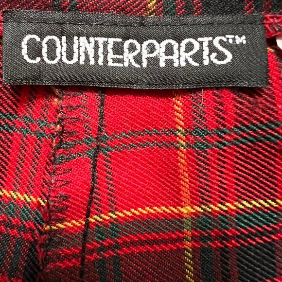 Vintage Counterparts Plaid High Rise Bermuda Shorts Red Tartan 14 Made in Canada - Picture 6 of 7